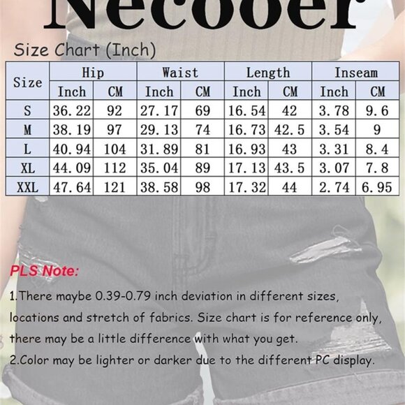 Necooer Womens High Waist Denim Shorts - Picture 6 of 6